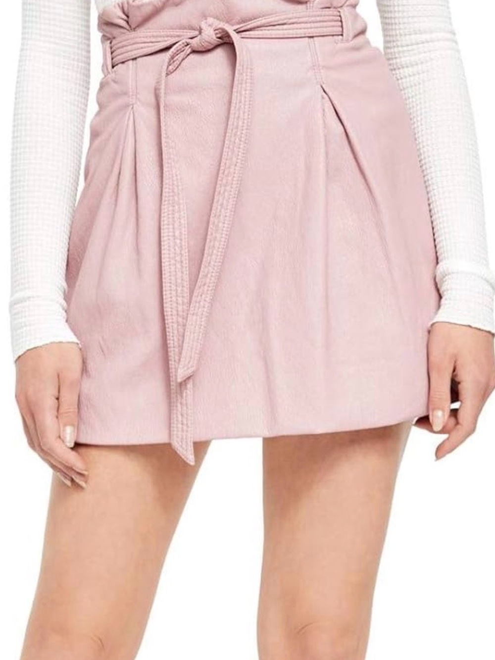 Free People Dusty Rose Leather Jacket with Branded Plaque